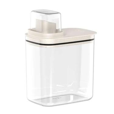 Imagem de Dispenser para Amaciante Sabão Líquido 1,5L Flow Bege com Tampa Medido