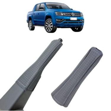 Imagem de Capa Couro Protege Puxador Alavanca Freio De Mão Amarok Se Ultimate S 