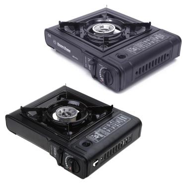 Imagem de NGCG Fogão a gás portátil de acampamento preto aço inoxidável para cozinhar ao ar livre para queimador para viagens de acampamento de fim de semana mesa cozinhar fogão queimador de churrasco