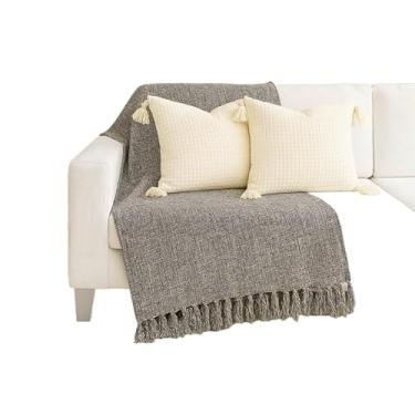 Imagem de Manta Para Sofá Gigante 240x180 | Tipo Capa Protetora Chic Decoração Macio Algodão(Marrom mesclado cru)