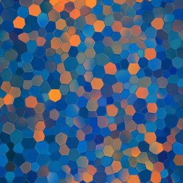 Imagem de Quadro Decorativo Estampa Gradient Hexagonal Padrão Moderno para Sala e Quarto 40x40cm