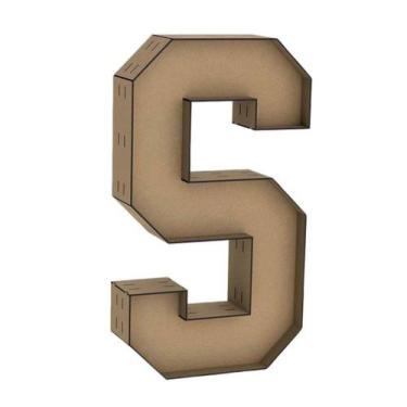 Imagem de Letra Caixa Grande S Mdf 70Cm De Altura Decoração Festa - Doce Arte Em