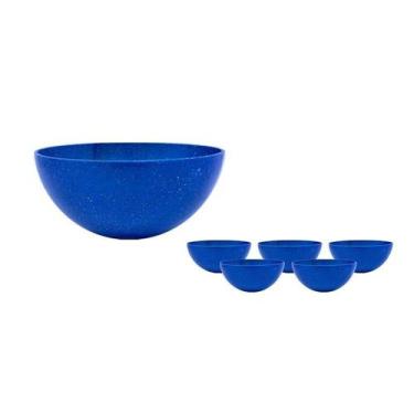 Imagem de Kit 6 Mini Bowl Fibra Madeira Green Colors Azul 240Ml - Bb Store