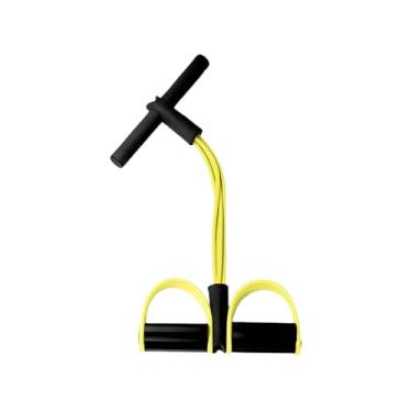 Imagem de Faixas de resistência de 4 tubos com pedais | Alongador de tornozelo e extrator de exercícios para academia em casa, ioga | Equipamento de fitness portátil para treinamento interno e externo