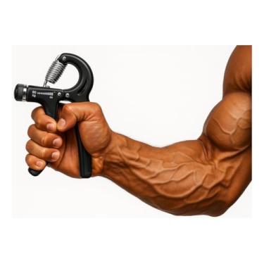 Imagem de Hand Grip Ajustável para Fortalecimento, Preto, Mola de Aço até 60kg, Material Antiderrapante, para Punho, Antebraço e Mãos
