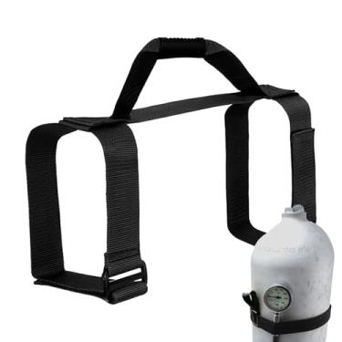 Imagem de Alça de transporte de tanque para mergulho - Suporte de tanque pesado ajustável para mergulho | Suporte de cilindro de ar antiderrapante de ajuste seguro com alça para transporte de equipamentos