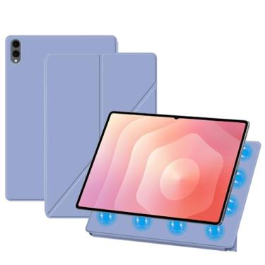 Imagem de HUKWIMO Capa para Galaxy Tab S11 Ultra de 14,6 polegadas, capa magnética destacável de dois lados com suporte dobrável, fina, leve, hibernar/despertar, capa inteligente de couro PU à prova de choque
