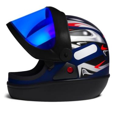Imagem de Capacete San Marino Taurus Azul com Viseira Iridium 2.2mm, Capacete Integral para Motociclismo (58)