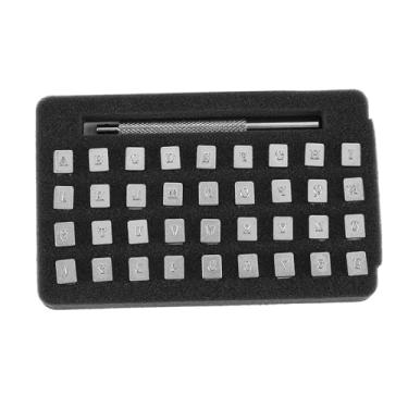 Imagem de GLOGLOW 36 Unidades de Carimbo de Couro Com Número de Letra de Aço, Ferramenta de Perfuração de Liga de Aço para Impressão Artesanal de Couro DIY 3 Mm, Alça Confortável Com 36 Carimbos para Profissionais e Amadores (liga de aço)