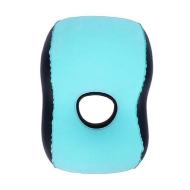 Imagem de Luocute Travesseiro de Viagem Inflável, InflaçãO Em 18-30 Segundos Com Bomba de Ar Embutida Suporte Ergonômico Em Forma de O para Pescoço Leve e Portátil para Carro de Escritório, Avião (BLUE)