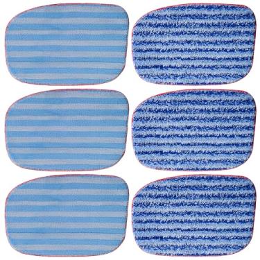 Imagem de LOVECO Pacote com 6 esfregões de microfibra de substituição compatíveis com limpador a vapor McCulloch MC1385, MC1375, MC1270, reutilizável e lavável na máquina acessórios de limpeza a vapor Modelo
