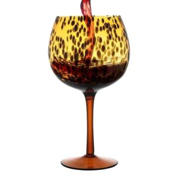 Imagem de Taça De Vinho - Artigos Para Bebidas Com Haste 610ml Com Estampa De Leopardo | Taças De Vidro,Para Festa De Aniversário Natal Casamento Whiskey Cozinha Bar Ação De Graças Cerveja