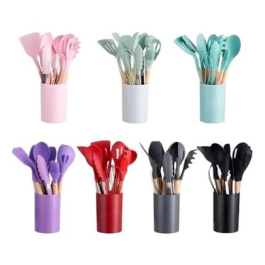 Imagem de Peças Utensílios De Cozinha: Facas, Colheres, Silicone - Completo Para Básica(12 Peças-31.5CM-KIT 2 aleatóri)