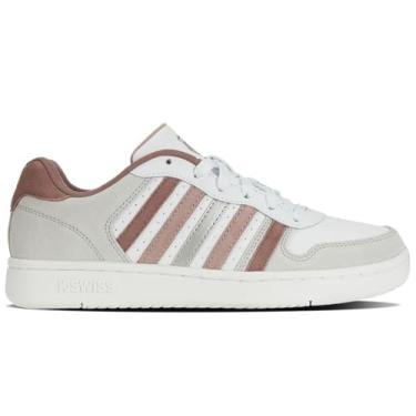Imagem de K-Swiss Tênis feminino Court Palisades, Branco/castanho/chifre/prata, 41