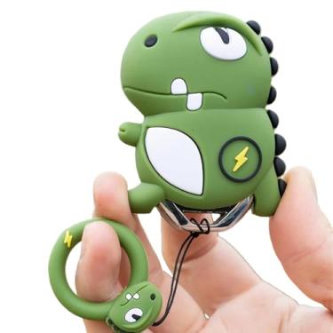 Imagem de Capa de chave fob de PVC com design de dinossauro fofo compatível com Nissan 3/4/5 modelos de carros, capa protetora resistente a arranhões.