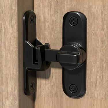 Imagem de Fechadura de porta de celeiro, travas de porta de 90/180 graus, trava de fechadura de porta de ângulo reto de liga de zinco, trava de ferrolho de porta de celeiro para porta de empurrar/deslizar/porta