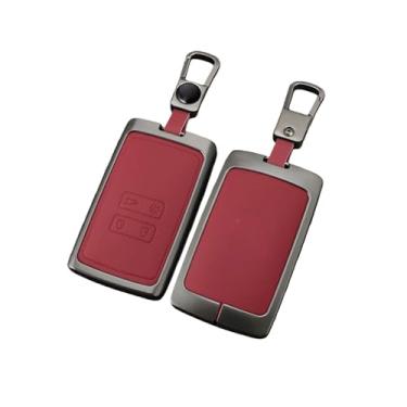 Imagem de Liga De Zinco Caso Chave Do Carro Capa Titular Escudo Fob Protetor Accessoy Compatível Com Dacia Logan Sandero Espanador Lodgy Primavera Renault Clio(B-red)