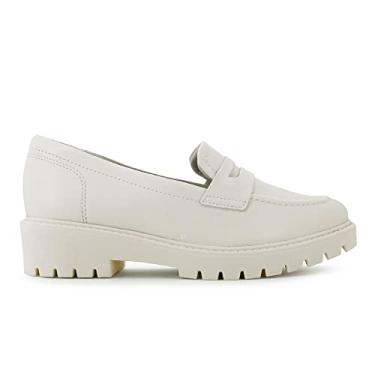 Imagem de ComfortFlex Mocassim Feminino Tratorado Loafers Off-White 36