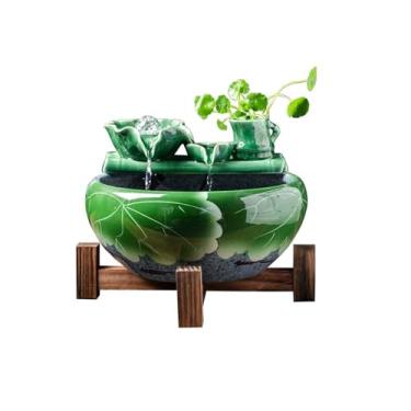 Imagem de Enfeite de mesa Feng Shui de mesa de cerâmica para aquário de peixes, fonte de água, decoração de escritório, casa (pequena)