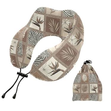 Imagem de Burbuja Almofada de pescoço de plantas para viagem, almofada de viagem de espuma viscoelástica para suporte de cabeça de carro de avião dormindo, lavável na máquina e portátil