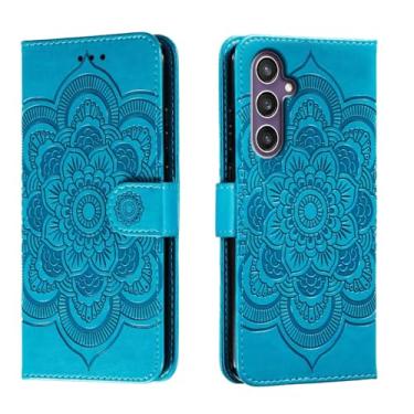 Imagem de shingtomua Capa carteira para Samsung Galaxy A15 4G/5G com suporte para cartão de suporte, capa dobrável magnética de couro macio para Samsung A15 (azul)