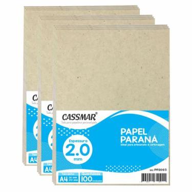 Imagem de Papel Paraná para Cartonagem 2,0 mm A4 100 un - Cassmar 