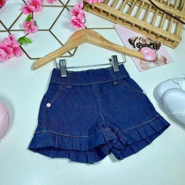 Imagem de Short e Short saia jeans infantil com lycra Cor:BLUSA STRASS PINKTaman