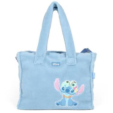 Imagem de Bolsa Média Transversal Pelucia Luxcel BS76023SC Stitch Disney Cor:Azu
