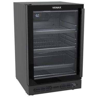 Imagem de Cervejeira De Embutir Venax Top Light In 100l Preto Fosco Led Branco Porta Invertida De Vidro 220V