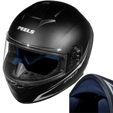 Imagem de Capacete Moto Peels Spike II Nkd Fechado Preto Fosco Prata-Unissex