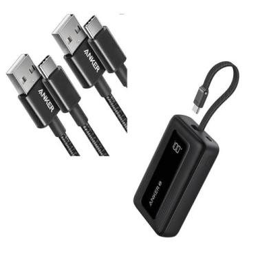 Imagem de Banco de potência Anker 10000mAh 30W com 2 cabos USB-C de 0,9 m