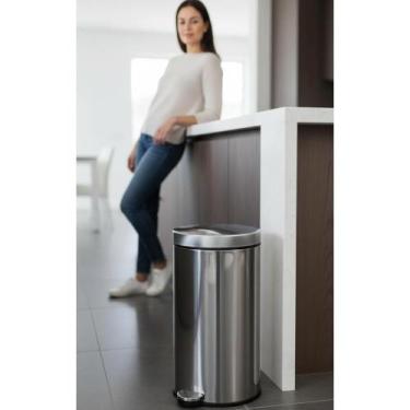 Imagem de Lixeira Inox 30L Com Pedal E Cesto Removível Moderna - Congratulations