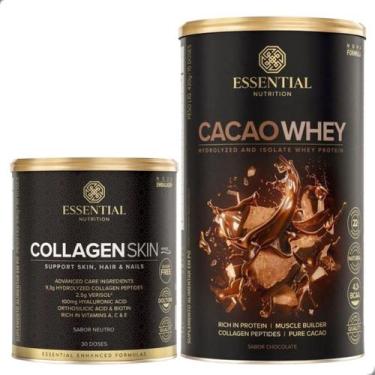 Imagem de Kit Cacao Whey 450g + Collagen Skin Natural 330g - Essential - Essenti