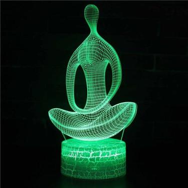 Imagem de Luz noturna LED 3D para ioga que muda de cor para crianças com acrílic