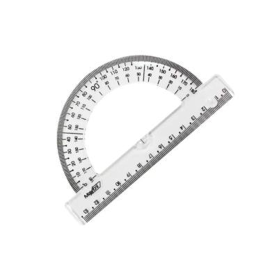 Imagem de Transferidor Maxcril 180° Max Premium com Escala Precisa 18CM 1 Unidade Transparente