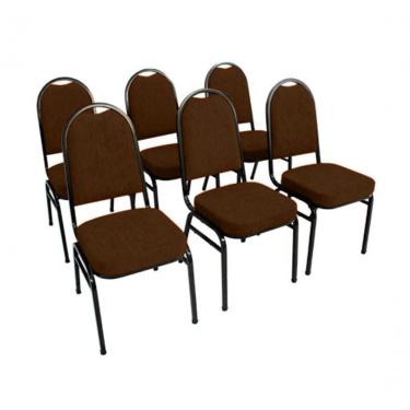 Imagem de Kit Com 6 Cadeiras Para Auditórios Linha Hotel Marrom