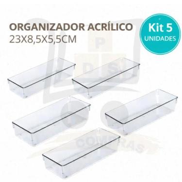 Imagem de Kit Organizador Geladeira Gaveta Banheiro Maquiagem Acrilico Transpare