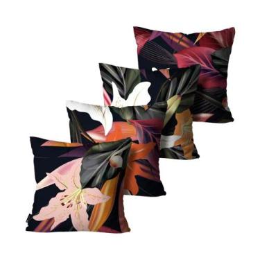 Imagem de Kit com 4 Capas para Almofadas Mdecore Floral Colorido 45x45