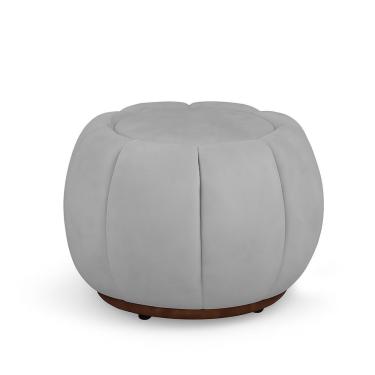 Imagem de Puff Decorativo Orgânico Fixo Nuvem Assento Espuma D24 Revestimento Veludo Cinza Claro Loja Sheep