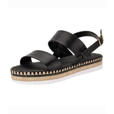 Imagem de Sandália Moleca Flat Corda Feminina  5447.518, Preto, 37