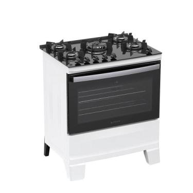 Imagem de Fogão a Gás Atlas Agile Glass 5 Queimadores Mesa de Vidro Branco Tripl