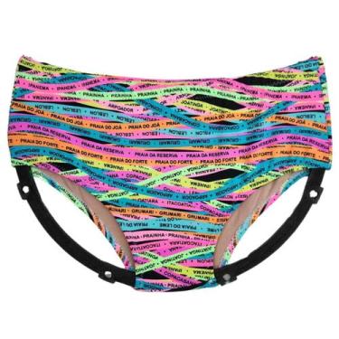 Imagem de Sunga Estampada Fita Senhor Do Bomfim Neon Forrada Poliamida, M