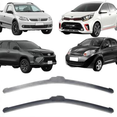 Imagem de Par de Palhetas do Limpador de para Brisa 22" e 16" para Hb20 Gol G5 Hilux Voyage Saveiro Vectra