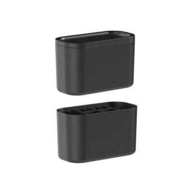 Imagem de Kit Organizadores de Maquiagem Bold Preto: Lixeira e Porta Maquiagens 