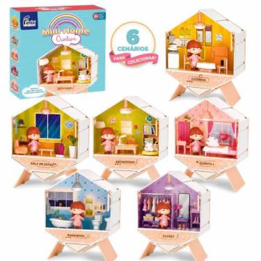 Imagem de COMP Kit Mini Home Criativa Casinhas Cozinha Sala Escritório Quarto Ba