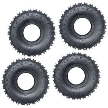 Imagem de Kit Pneu Aro 4 4.10/3.50 x 4 4 Lonas com Cravos para Quadriciclo 4 Uni