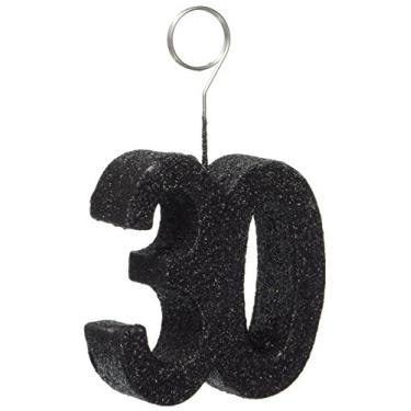 Imagem de Beistle Suporte para foto e balão com glitter preto, 76,2 cm (30") - 1 peça