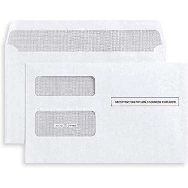 Imagem de 50 Envelopes de Impostos para 1099 Misc, NEC Renda e Envelope de Segurança de Janela Dupla 1099-R, Autovedação, Pacote com 50 Envelopes