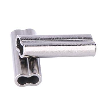 Imagem de OUKENS Mangas de pesca, 100 pçs 6 tamanhos linha de pesca de friso duplo cano para friso cabo com mangas líderes Conector de tubo de cobre (1,4 mm x 10 mm)
