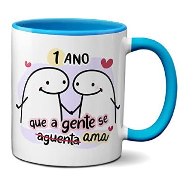 Imagem de Caneca Flork Namorados 1 Ano Que A Gente Se Aguenta Ama (Azul)
